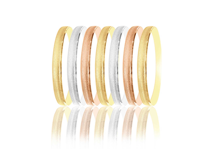 14kt Tri color Gold Plated 5MM Semanario 7 Days Bangle